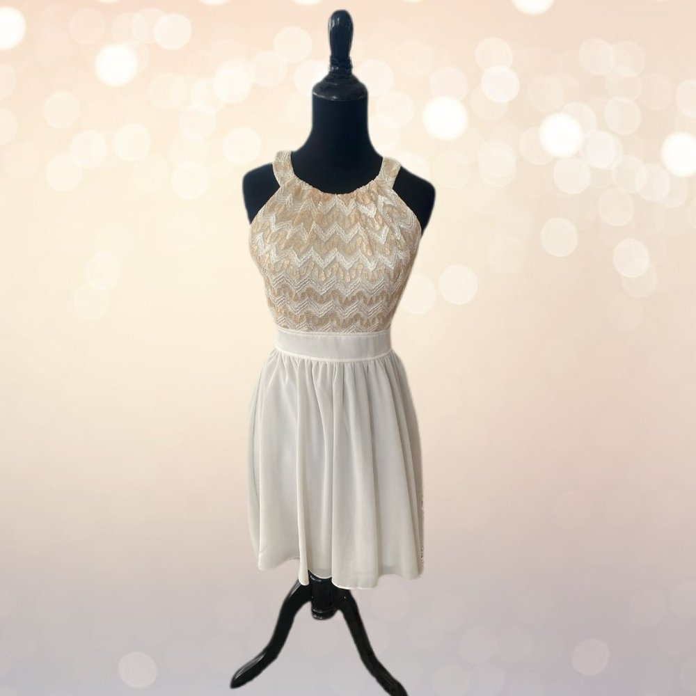 Sequin Hearts Chevron Top Formal dress